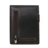 RFID Leather Slim Wallet for Men Clip Minimaliste Minimaliste Smart Male Masse Purse Slept With Zipper Coin Pocket2415