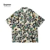 Camicie casual da uomo Sycpman Oversize Camicia a maniche corte con stampa floreale retrò Casual allentata per uomo Camicie Cotone Abbigliamento uomo hawaiano 230720