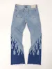 Mężczyźni spodnie gd 9 0 Flame Micro Flear Jean S High Street Denim Długie jakość Vintage noga 230721