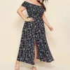 Sukienki plus size maxi sukienka maxi elastyczna klatka piersiowa Drobna sukienka BHEHEMIA Styl Off Rameer Długie sukienka 230720