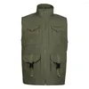 Hommes gilets fermeture éclair grande poche outillage manteau multifonctionnel extérieur épais Nylon palmé gilet hommes militaire randonnée sans manches