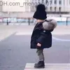 Manteau enfant en bas âge fille vêtements d'hiver garçons doudounes enfants manteau avec fourrure épais manteaux à capuche bébé Parkas filles habit de neige enfants tenues233Y Z230721