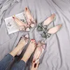 Kleding Schoenen SNURULAN2021Lente Zomer Schoenen Vrouwen Flats Puntschoen Boog Decoratie Zijde Ballet Platte Schoenen Roze Abrikoos Groen Grote Maat L230721