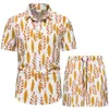 Men s Tracksuits 2 Piece Sets Hawaiian Short Sleeve Shirts Shorts Summer Beach Casual Shirt Set Male Loose Floral Fashion Holiday Suits 230721