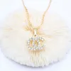 Hurtowa luksusowa marka marki podwójna litera wisidanta łańcuch 18K złoty splowany Crysatl Rhinestone Sweater Newklace for Women Wedding Jewerlry Akcesoria