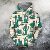 Camisolas com capuz femininas 3D All Over Printing Cactus Hoodie bonito Retro Streetwear hoodies Fashion Pullover Unisex Zip Hoodies Sweatshirts Jacket 230720