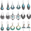 Charm Bohemian Dangle Kolczyki dla kobiet w stylu Turkusowe Turquoise Tassel etniczny retro wisiorek ucha haczyk plażowy biżuteria prezent dostarcza dhyhj