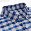 Men's Casual Shirts Men's Casual Button Down Brushed Cotton Shirt Long Sleeve Standard-fit Comfortable Thick Gingham Plaid Flannel Shirts L230721