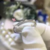 Küme halkaları sonsuzluk yüzüğü 14K beyaz altın yardımcısı df renk moissanit lab