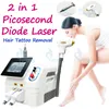Détatouage des cheveux au laser 808nm Diode Laser Picoseconde Machine 2 en 1 Sourcils Eyeline Détatouage Traitement des taches de rousseur