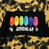 New A Bathing A Ape Camiseta colorida de camuflagem de desenho animado jovem casual gola redonda