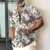 Camicie casual da uomo New Summer Camicia da uomo hawaiana da spiaggia Modello vintage Stampa manica corta Abbigliamento da uomo Moda Camicia con bottoni sul risvolto per top maschili L230721