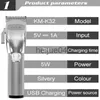 Clippers Trimmers Kemei K32 I32 Professionell trådlös laddningsbar hårtrimmer för män Skägg Grooming Electric Hair Clipper Hine Frisör X0728