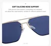 Solglasögon vintage mode 2023 Semi-Rimless Square Shades UV400 herrpilot Eyewear Summer Travel Sun Glasses For Men