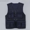 Men's Jackets Men's Summer Photographer Waistcoat Mesh Work Sleeveless Jacket Unloading Tactical Vest Coat Fashion Tool Many Pocket Vest Male L230721