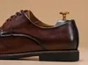 Мода мужская кожаная обувь 2023 Новый стиль подлинный кожаный дешевый качественный британский дизайнер британских тенденций черная свадебная обувь мужчина