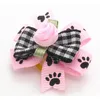 Dog Apparel 100PC Lot Cat Hair Bows Small Accessories Pink Flowers Grooming Rubber Bands2603