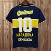 Fani TOPS TEE 97 98 BOCA Juniors Retro Maradona Caniggia Soccer Jerseys 2001 Roman Gimenez Riquelme Palermo Tevez Home Away Football Shirt