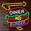 Diner Burger Glass Tube Neon Light Sign Home Beer Bar Pub Room Room Game Lights Windows стеклянные стены 24 20 дюймов264U