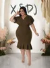 Robes grande taille Robes d'été grande taille pour femmes Soirée Robes élégantes Longueur au genou Party Chic Sexy Robe décolletée en gros Drop 230720