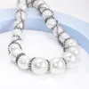 Collier de perles de cristal de luxe tour de cou pour les femmes bijoux de mode en gros