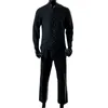 Sweats à capuche pour hommes Sweat-shirts Ensembles de lin en coton Printemps Été Décontracté Manches longues Boutonné Col montant Chemise et pantalon Costumes deux pièces Hommes Streetwear 230721