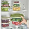 Storage Bottles Portable Round Sealing Box Plastic Lunch Eco-friendly Refrigerator Food Boxes Salad Container Creative