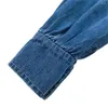 Chemisiers pour femmes Sweet Ruffles Denim Blouse Femmes Mode Coréenne Polo Col Jeans Chemises Lâche Printemps Tops Manches Longues Chic Bleu Blusas