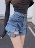 Vrouwen Shorts Zoki Sexy Hollow Out Streetwear Denim Korte Hoge Taille Retro Casual Zomer Slanke Alle Match Zakken 230720