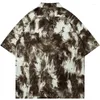 Men's Casual Shirts 2023 Men Hip Hop Streetwear Hawaiian Shirt Illusion Graphic Beach Loose Harajuku Aloha Summer Short Sleeve