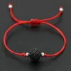 ship 50pcs lot Natural Lava Stone Black Red Thread Rope String Briad Lucky Gift Bracelets Adjustable Bracelets 271C