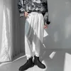 メンズパンツメンズファッションハーレムドラッピープリーツズボン黒い白い弾性ウエストテーパーカジュアルパンツマンストリートウェアの服