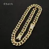 20mm Miami Cubaanse Link Chain Goud Zilver Kleur Ketting Armband Iced Out Crystal Rhinestone Bling Hip Hop Mannen sieraden Kettingen157J