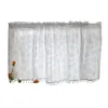Curtain Light Fresh 40x140cm Floral Fabric Art Partition With Pom Home Decor Short Door Half