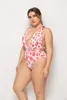 European and American bikini digital printing sexy swimsuit Fat woman fashion One-piece swimsuit 2XL-5XL oversize