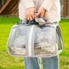 Cat Carriers Supplies Chats et chiens sortent Sac à dos à une épaule Pliant Pratique Sac de poitrine Panoramique Transparent Pet