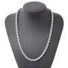 ed Rope Chain Classic Mens Jewelry 18k White Gold Filled Hip Hop Fashion Necklace Jewelry 24 Inches225j