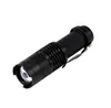 Mini LED -ficklampor Torch 7W 1200LM XPE Q5 ficklampa Justerbar Fokus Zoom Flash Lamp Lamp Wholesale Outdoor White Lights ficklampan SK68