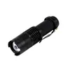 12W Mini 1600Lumen Flashlights XM-L Q5 LED Focus Zoomable ficklampan Torch med penna Klipp Portable utomhuslampaluminiumlegering Flashlight 14500 Battery SK68