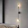 Lampes murales OUTELA Contemporain Intérieur En Laiton De Chevet Éclairage LED Simple Creative Cuivre Applique Pour La Maison Salon Décor