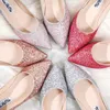 Dress Shoes Fashion Women Flat Ballet Shoes Bling Pointed Toe Flats Shoes Elegant Comfortable Lady Shiny Flat Shoes Wedding shoes size 31-45 L230721