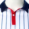 Polos Polos Men Stripe Polo Shirt Three Color Spling Tops Classic Streetwear swobodny moda krótkie raglan rękawy 230721