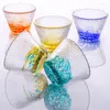 Verres à vin Coloré Résistant À La Chaleur Petite Tasse À Thé Maître Style Japonais Marteau Motif Saké Verre Multi Couleur Table Décor 1 PC