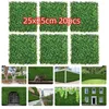 Dekorative Blumen, 10/20 Stück, künstliche Buchsbaumplatten, Topiary-Heckenpflanze, 25 x 25 cm, Bildschirm, UV-geschützt, Grünwand-Grasplatte