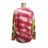 Män s hoodies tröjor 2023 Kvinnor Casual Tie Dye Printing Crewneck Harajuku Sweatshirt Loose Streetwear Y2K Långärmning Plus Size Clothing 230720