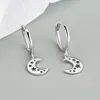 Hoop Earrings KOFSAC Cute Hollow Star Moon Crescent For Women Fashion 925 Sterling Silver Jewelry Gold Earring Lady Accessories