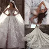 Urban Sexy Dresses 2023 Ball Gown Long Sleeevs Wedding Luxury Crystal Beaded 3D Flowers Lace Plus Size Saudi Arabic Dubai Bridal 230721