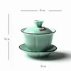 3D Goldfish Gaiwan Ceramic Longquan Celadon Tea Tureen Gongfu Zestaw herbaty Tureen Cup254U