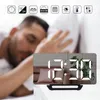 Skrivbordsklockor digital väckarklocka LED -spegel 1224 timmar Displayemperatur Snooze USB 230721