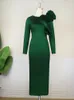 Robes grande taille grande taille 4XL robe longue pour femmes volants taille haute robe vert foncé soirée anniversaire mariage fête événement robes de bal noël 230720